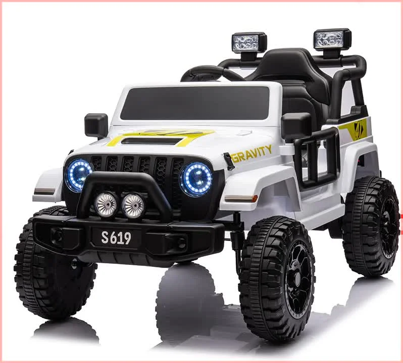12V Kids Electric Ride On Jeep – White