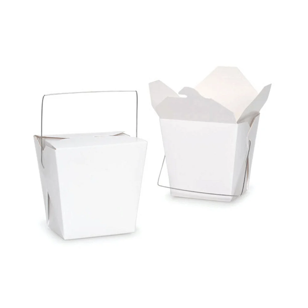 Bulk Packs 200  x 780ML/26oz White Noodle Box With Metal Handle