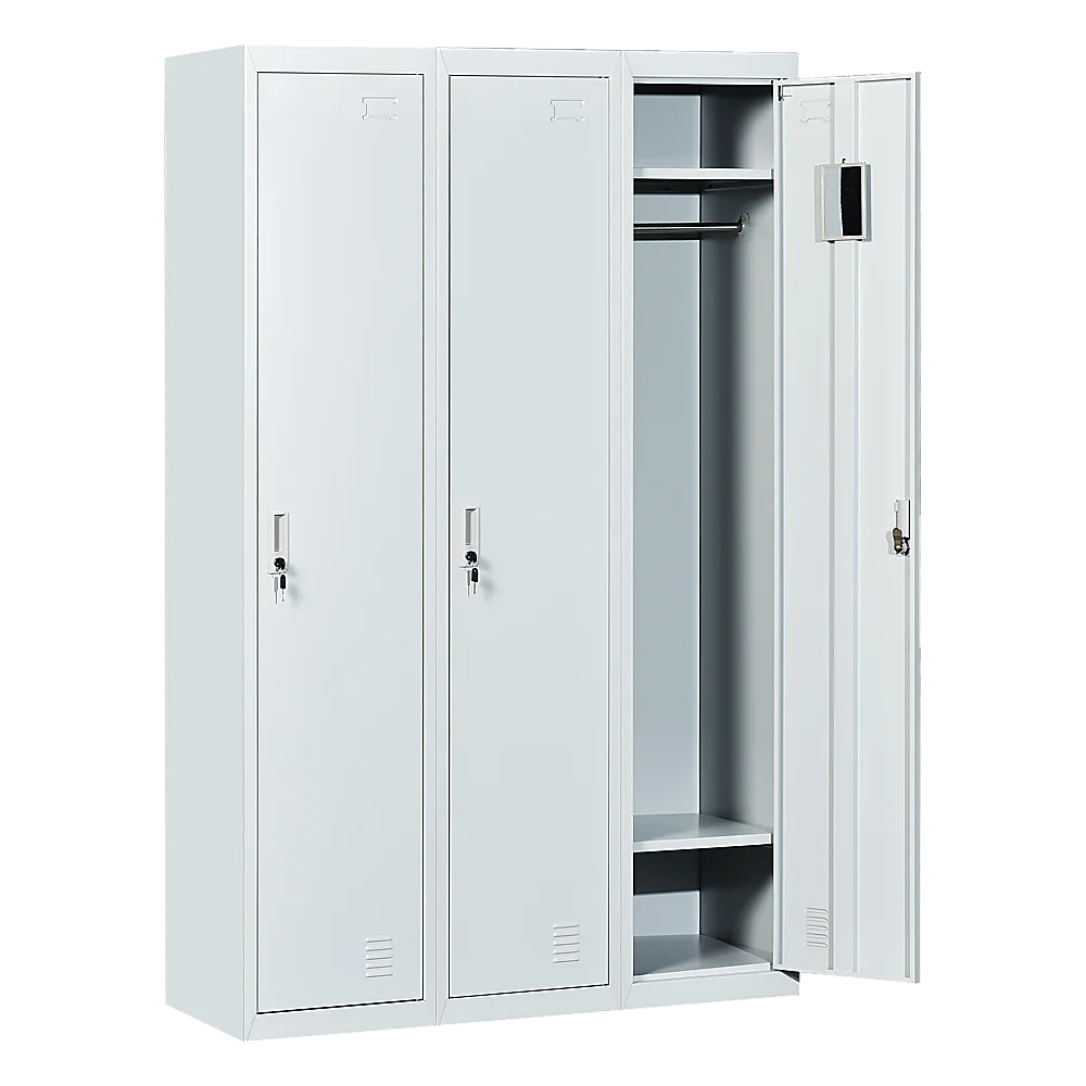 Three-Door Side by Side Office Gym Shed Storage Locker
