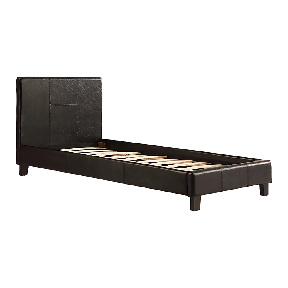 Single PU Leather Bed Frame Black