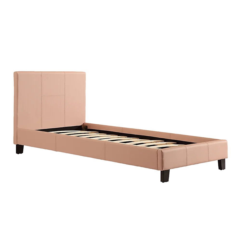 Single PU Leather Bed Frame Pink
