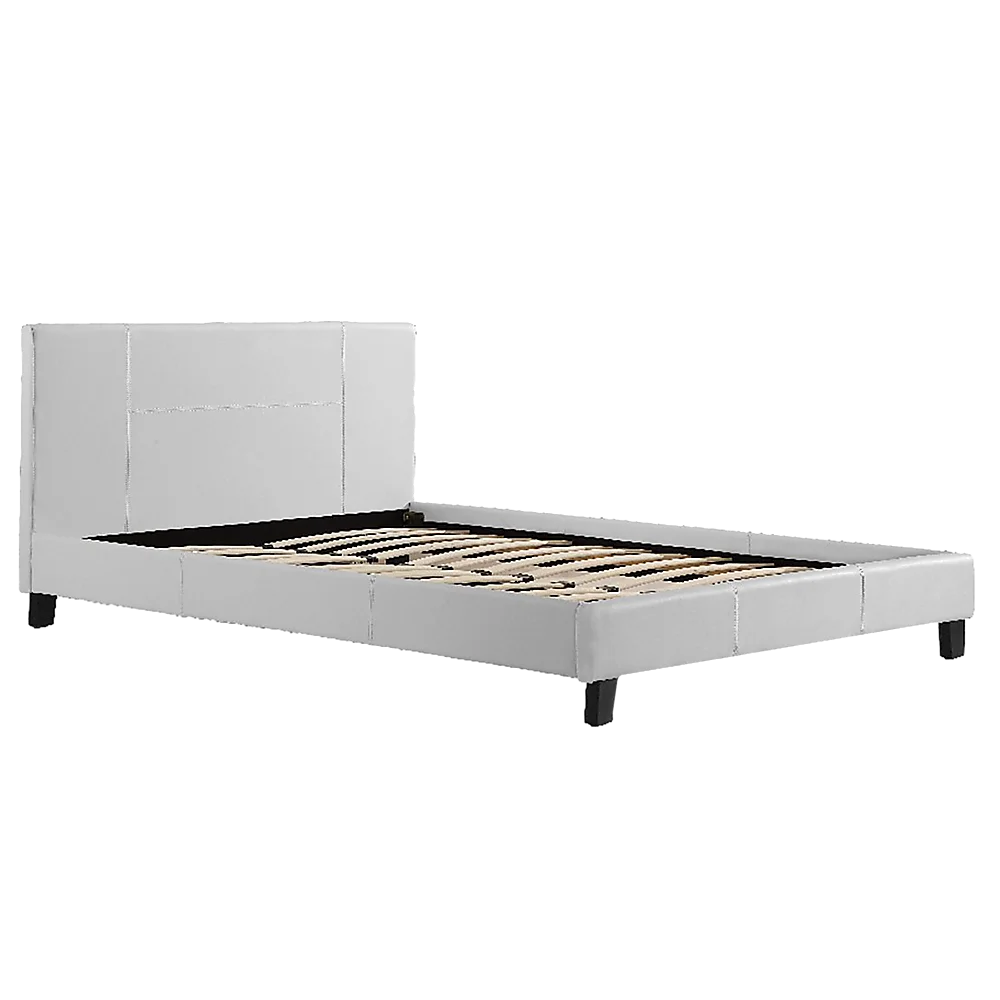 Queen PU Leather Bed Frame White