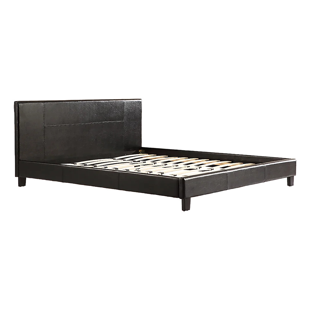King PU Leather Bed Frame Black