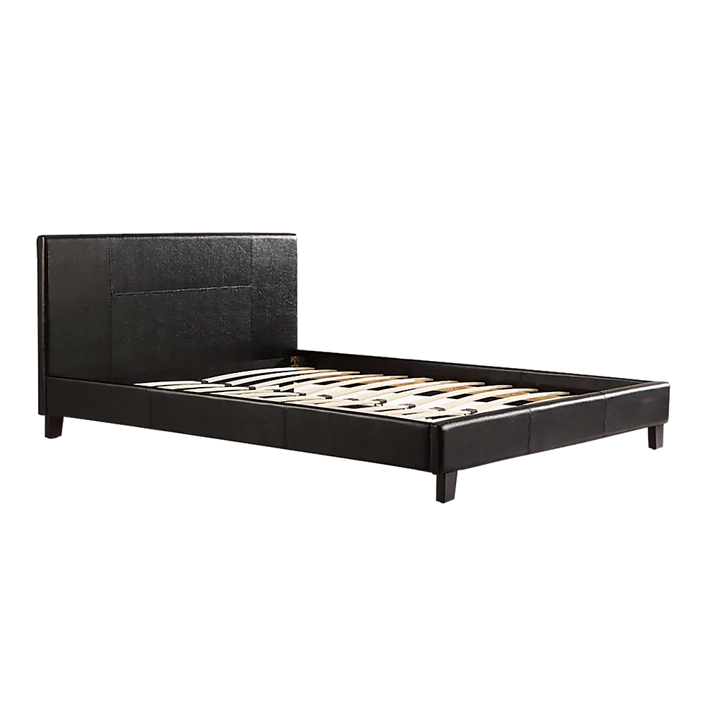Queen PU Leather Bed Frame Black