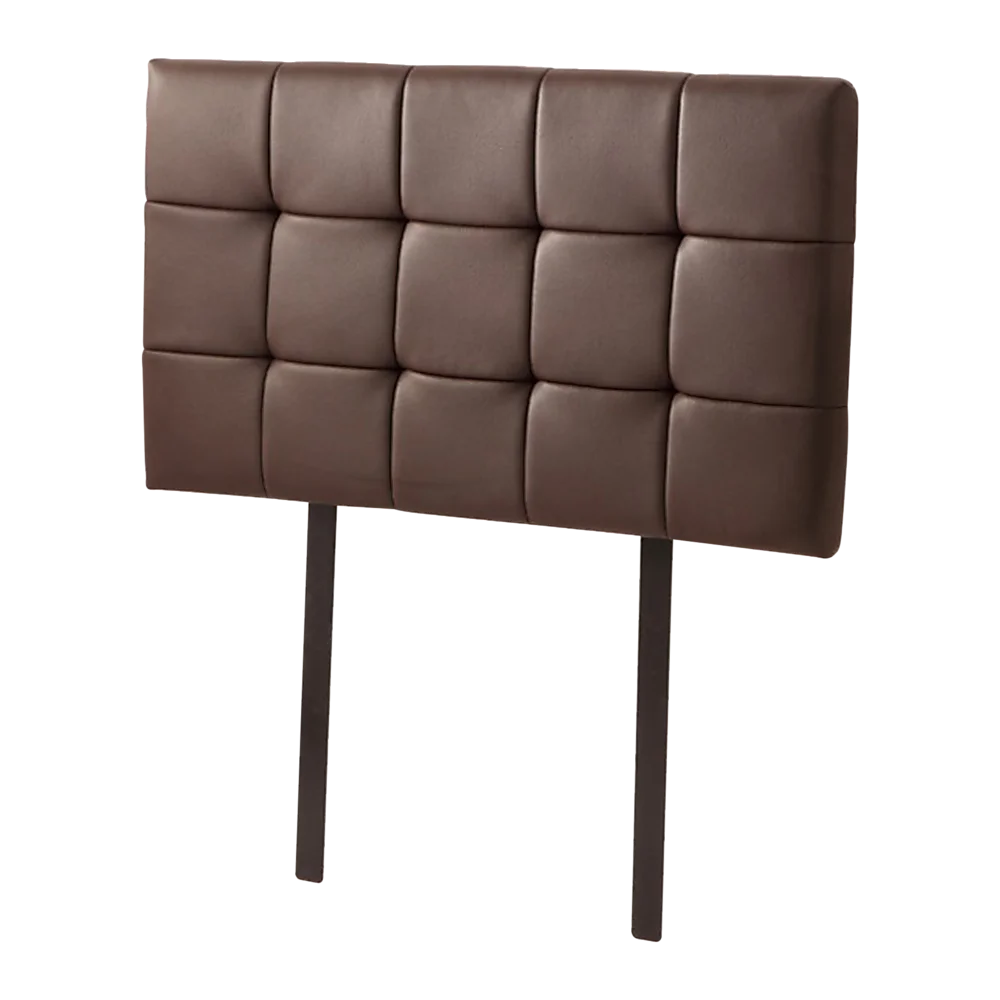 PU Leather Single Bed Deluxe Headboard Bedhead - Brown