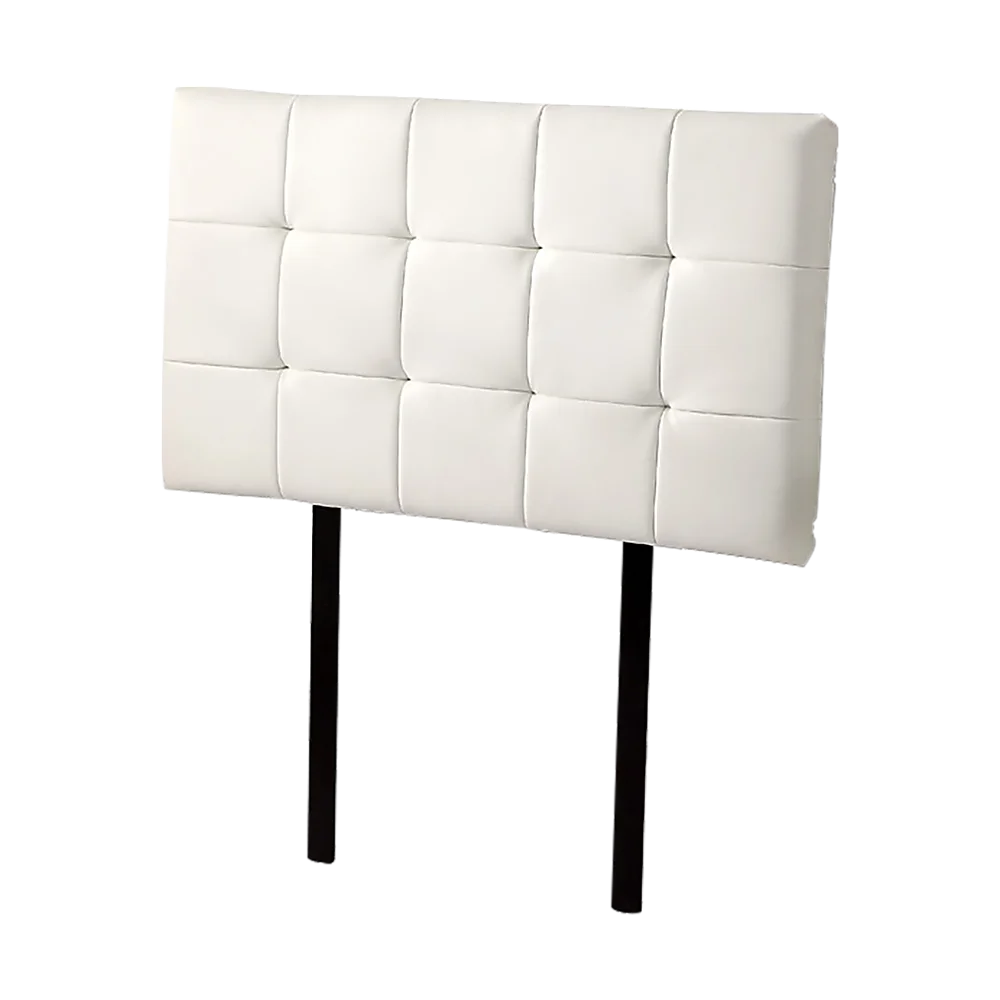 PU Leather Single Bed Deluxe Headboard Bedhead - White