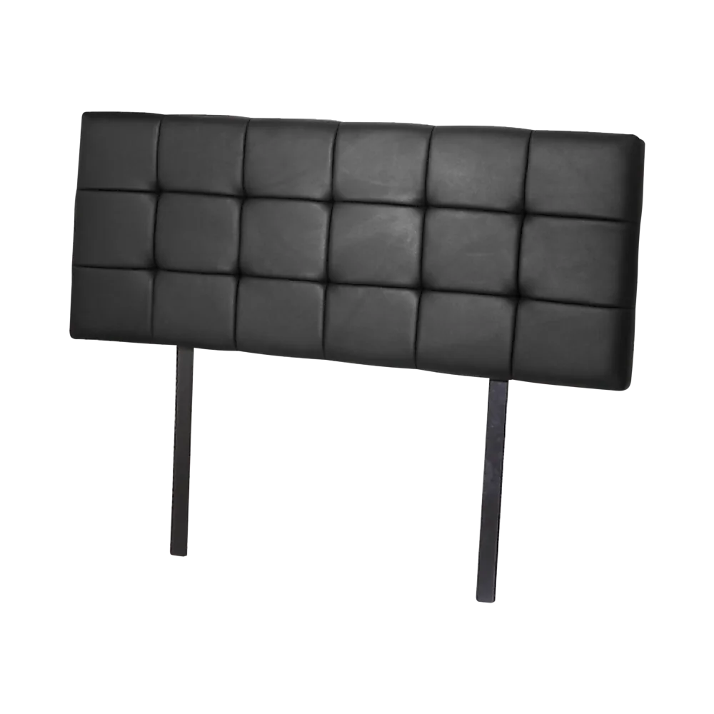 PU Leather Double Bed Deluxe Headboard Bedhead - Black