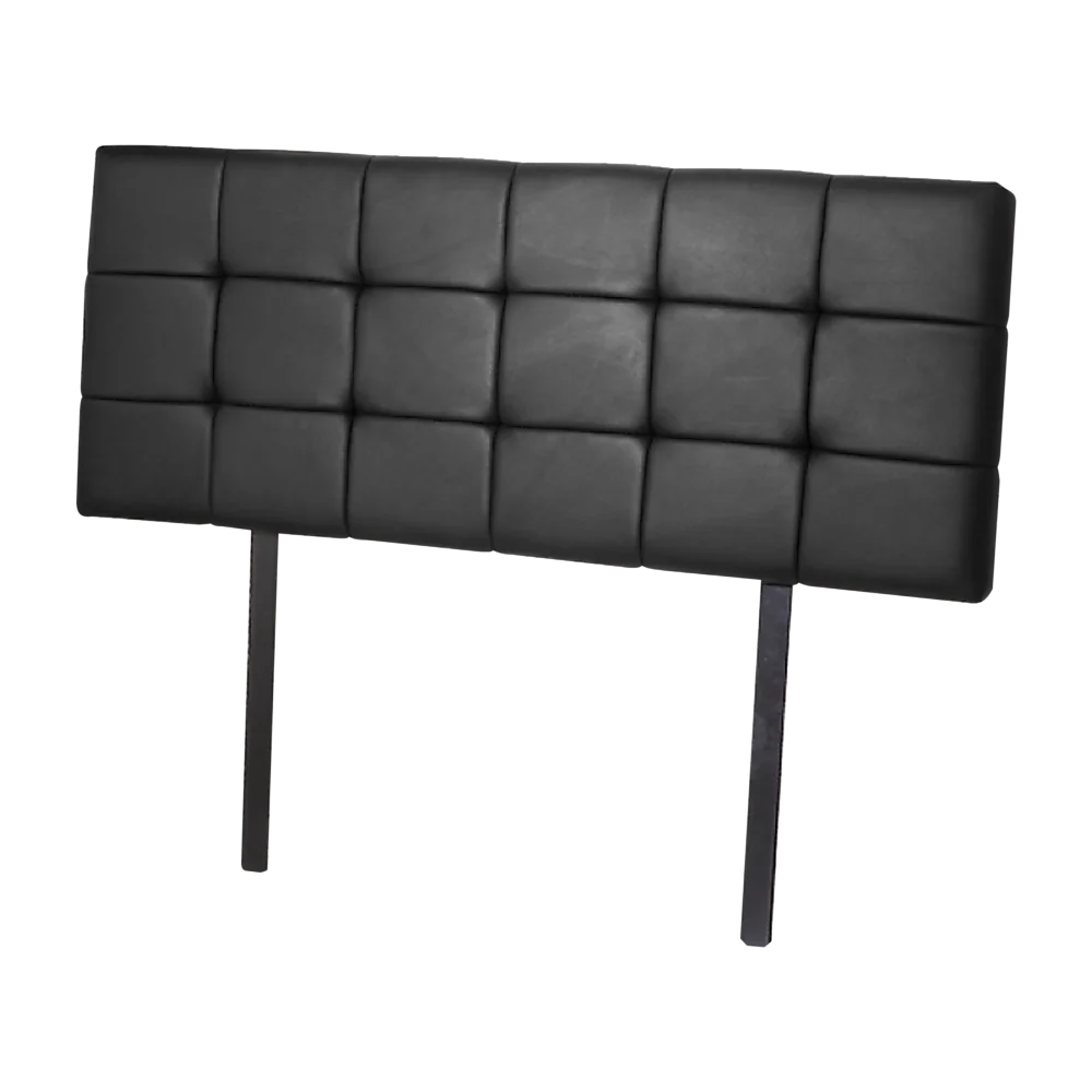 PU Leather Queen Bed Deluxe Headboard Bedhead - Black