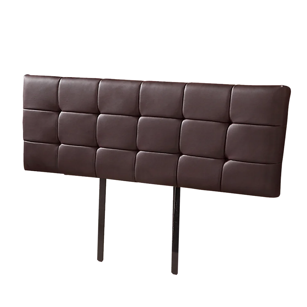 PU Leather King Bed Deluxe Headboard Bedhead - Brown