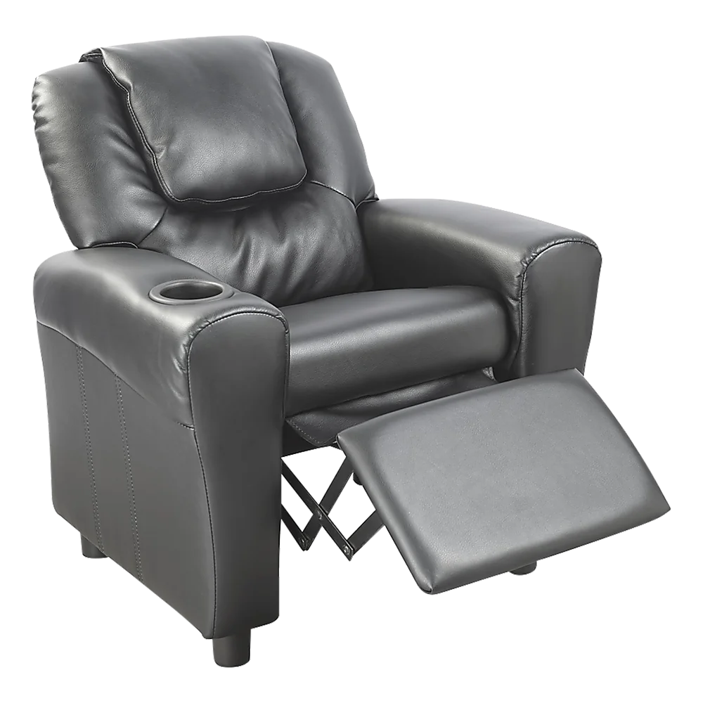 PU Leather Kids Recliner with Drink Holder