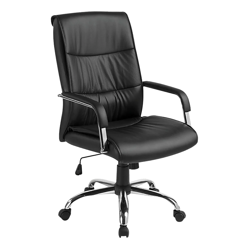 PU Leather Office Chair – Ergonomic Executive Swivel Desk Chair with Padded Seat in Black