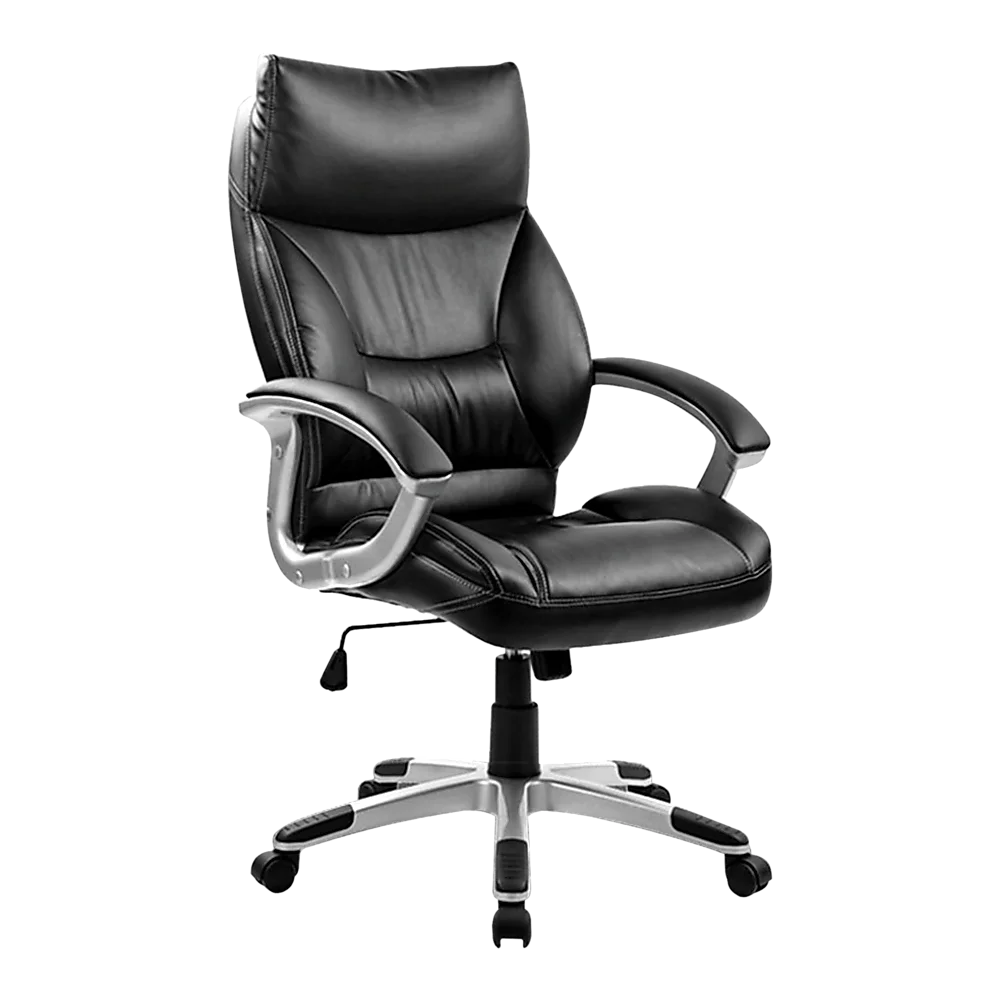 PU Leather Executive Office Chair – Ergonomic Swivel Computer Desk Chair in Black