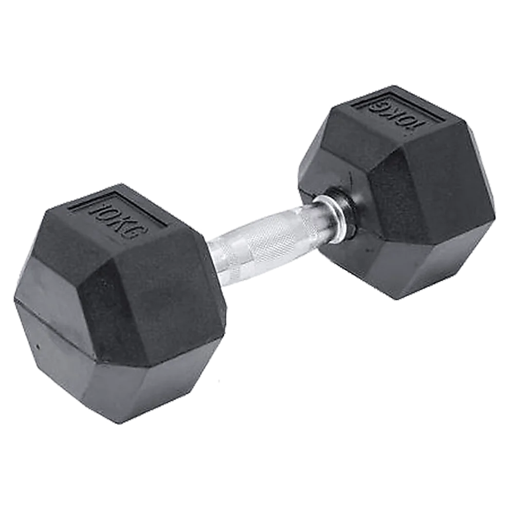 10KG Commercial Rubber Hex Dumbbell Gym Weight