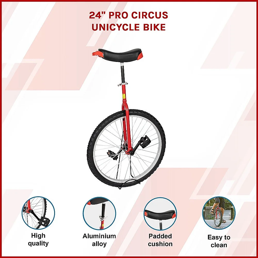 24 Inch Pro Circus Unicycle for Performance Training Indoor Show Use