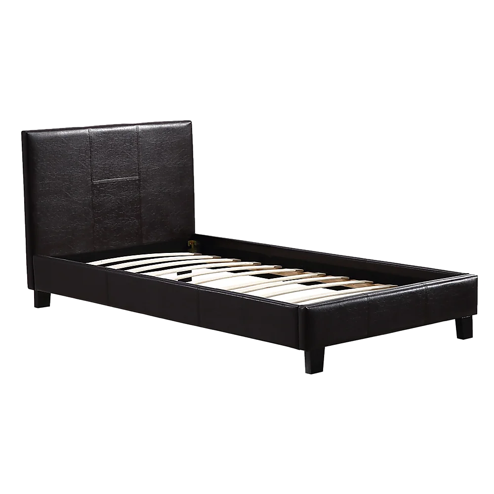 Single PU Leather Bed Frame Brown