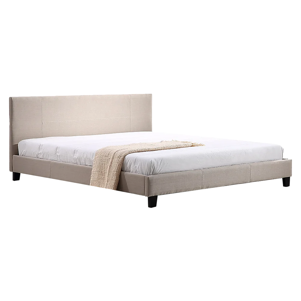 King Linen Fabric Bed Frame Beige