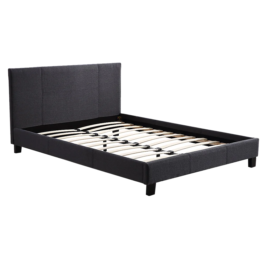 Queen Linen Fabric Bed Frame Grey