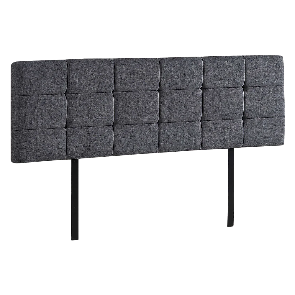 Linen Fabric King Bed Deluxe Headboard Bedhead - Grey