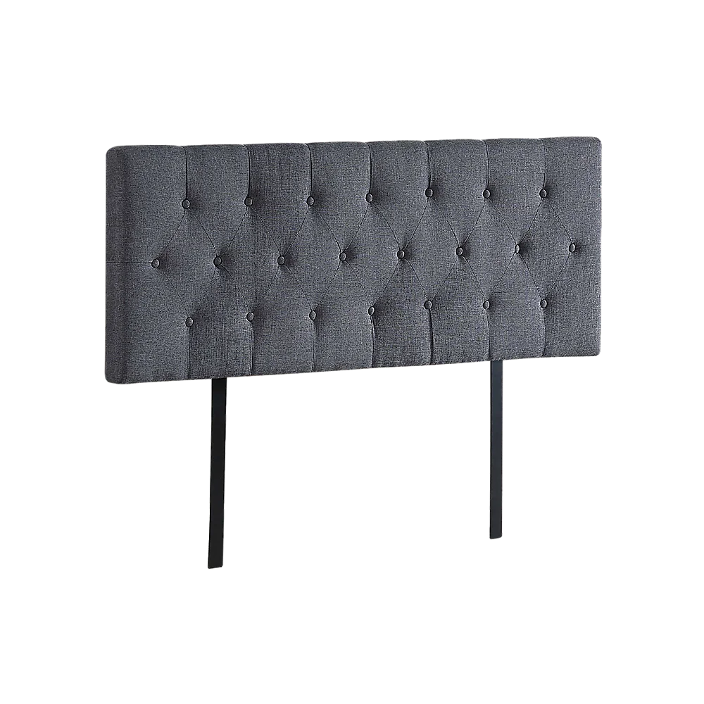Linen Fabric Double Bed Deluxe Headboard Bedhead - Grey