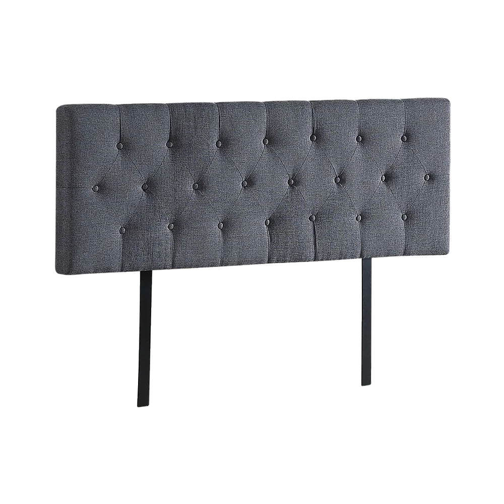 Linen Fabric Queen Bed Deluxe Headboard Bedhead - Grey