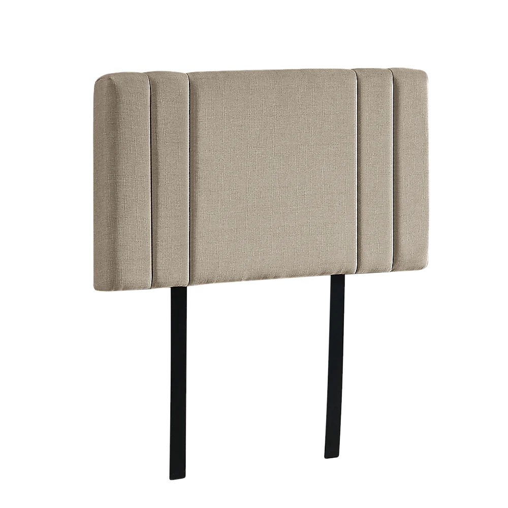 Linen Fabric Single Bed Deluxe Headboard Bedhead - Beige