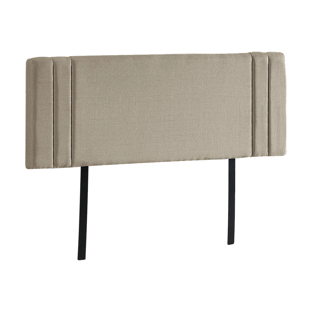 Linen Fabric Double Bed Deluxe Headboard Bedhead - Beige