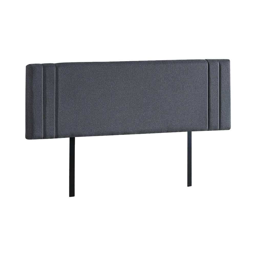 Linen Fabric King Bed Deluxe Headboard Bedhead - Grey
