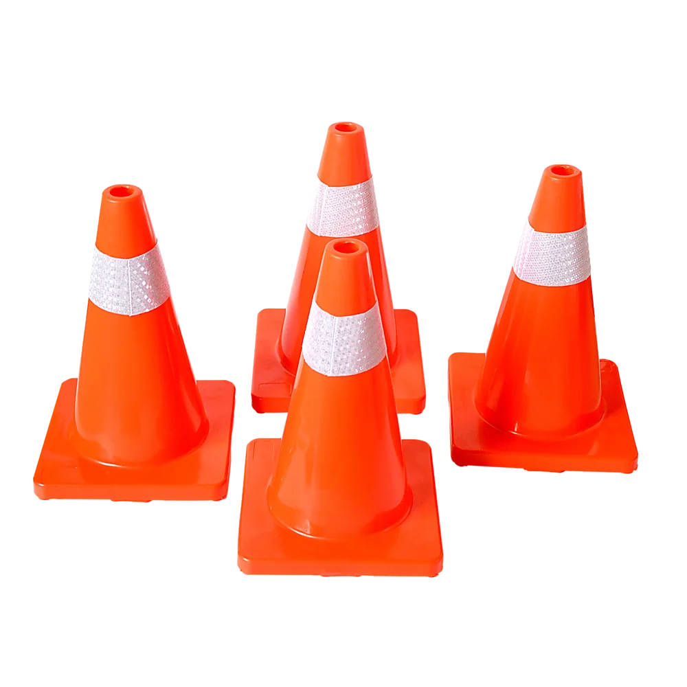 4pcs 45cm Road Traffic Cones Reflective Overlap Parking Emergency Safety Cone