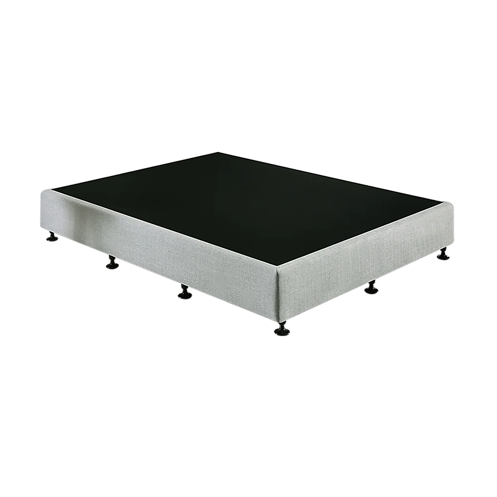 Palermo Queen Ensemble Bed Base Platinum Light Grey Linen Fabric