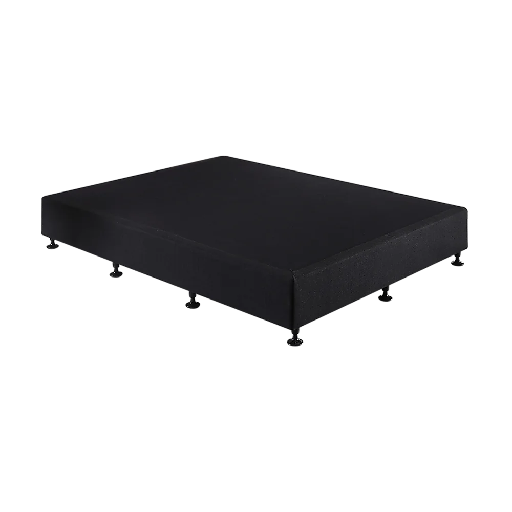 Palermo King Single Ensemble Bed Base Midnight Black Linen Fabric