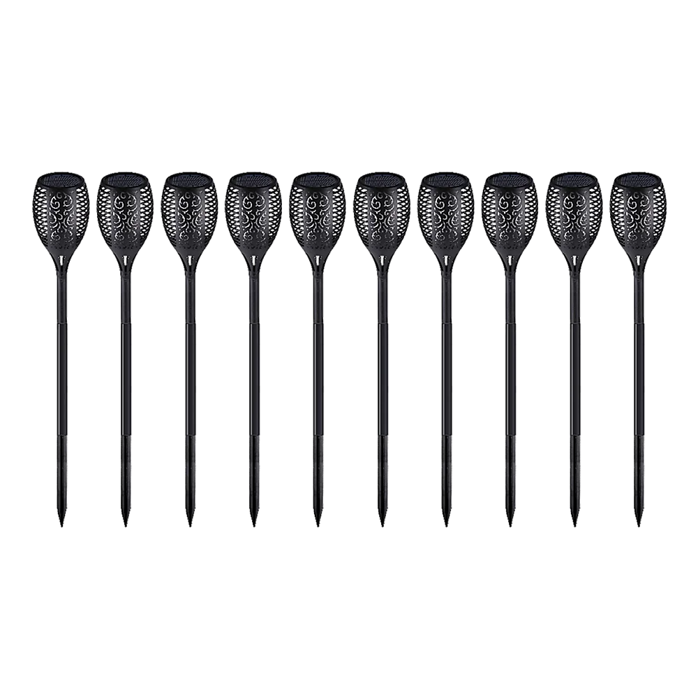 10 Pack Solar Torch Lights 96 LED Flickering Lighting Dancing Flame Garden Lamp