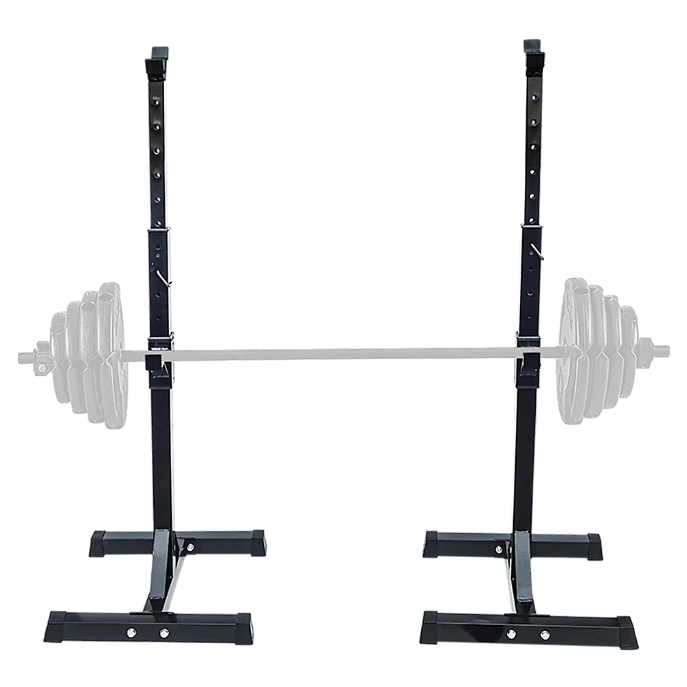 Adjustable Squat Rack Pair Steel Barbell Bench Press Stands Gym Home