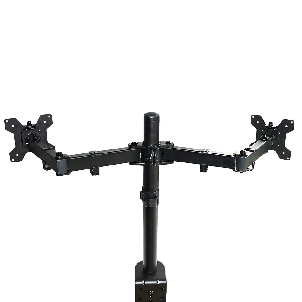 Dual LCD Monitor Desk Mount Stand Adjustable Fits 2 Screens Up To 27"