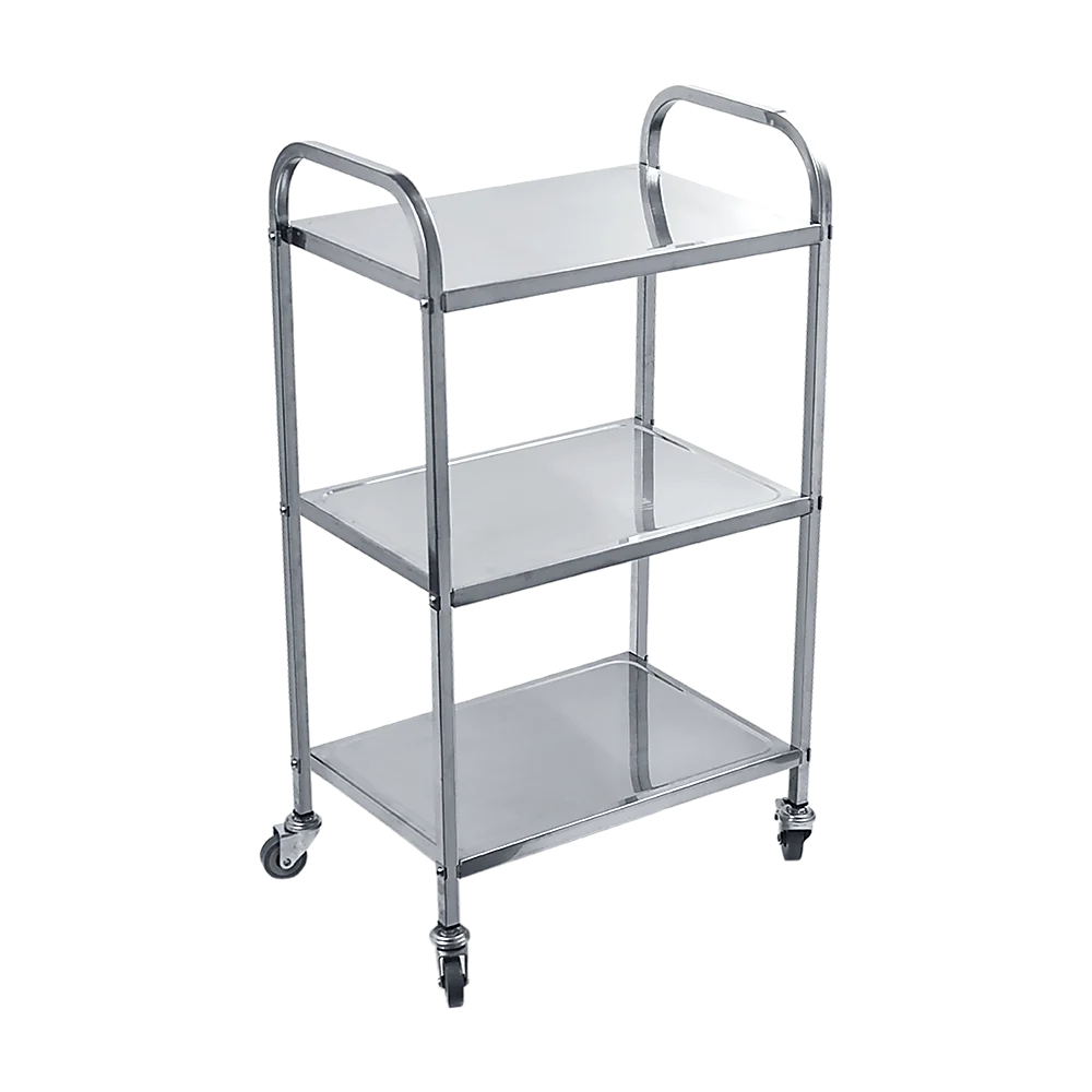 3 Tiers Food Trolley Cart Stainless Steel Utility Kitchen Dining Service