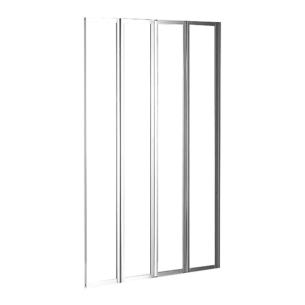 4 Fold Chrome Folding Bath Shower Screen Door Panel 1000 x 1400mm