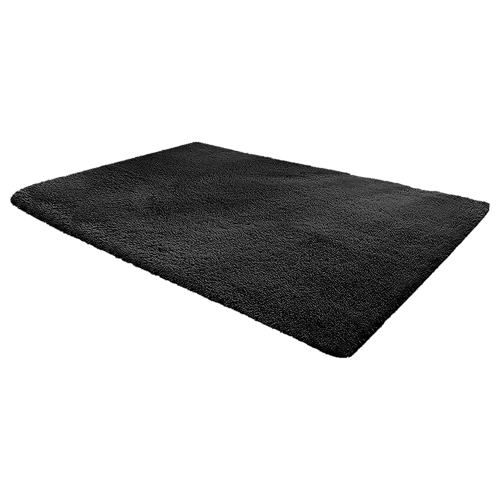 230x200cm Floor Rugs Large Shaggy Rug Area Carpet Bedroom Living Room Mat - Black