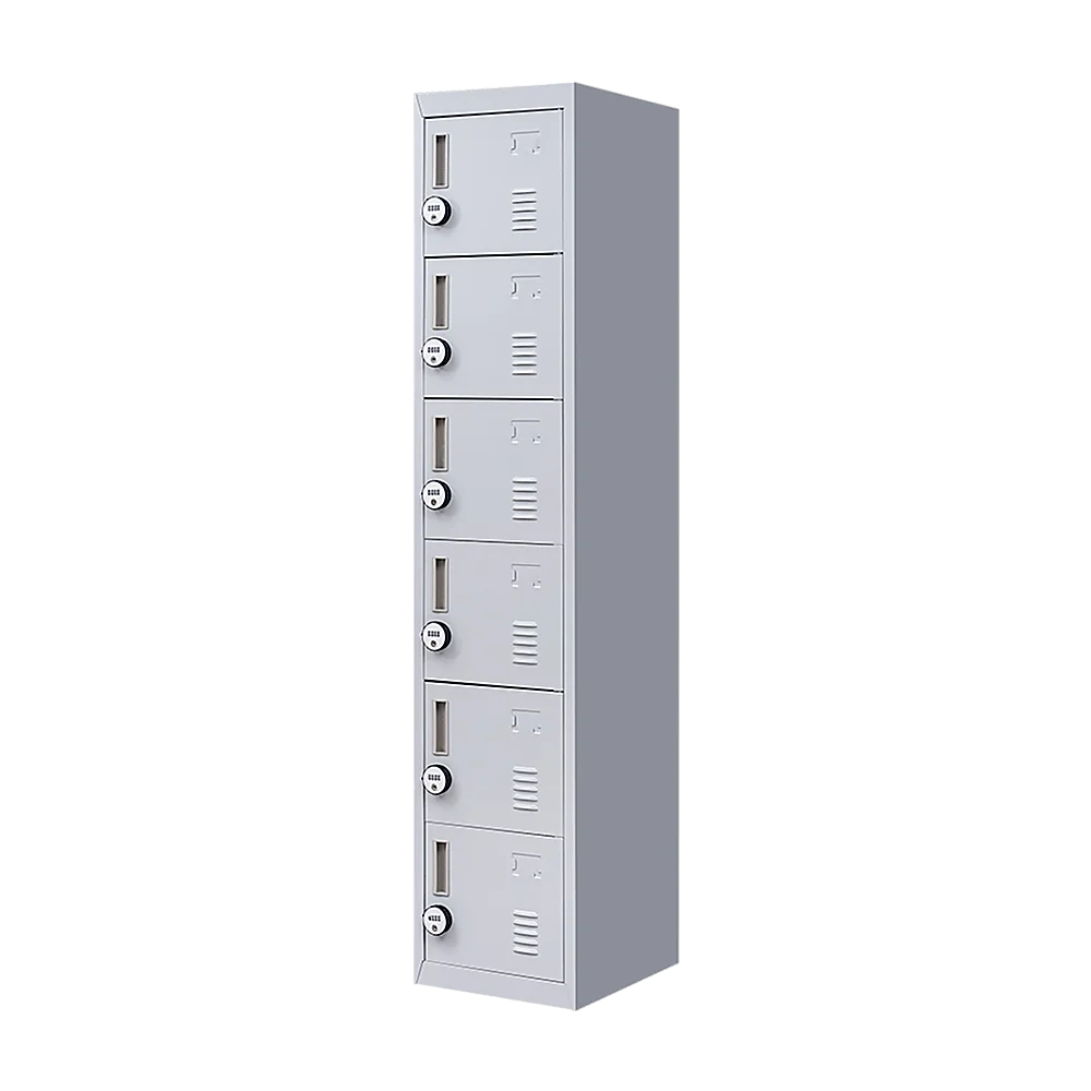 6-Door Locker for Office Gym Shed School Home Storage
