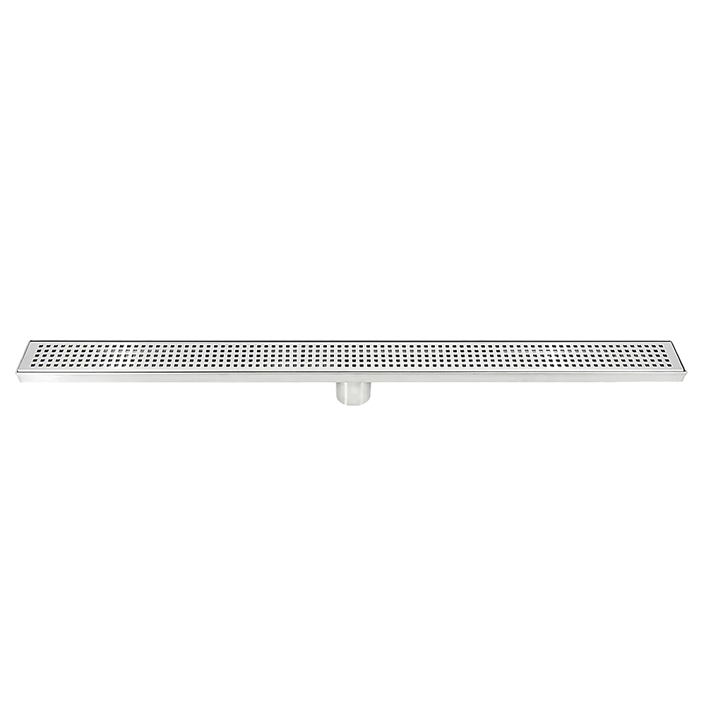 900mm Bathroom Shower Stainless Steel Grate Drain w/Centre outlet Floor Waste Square Pattern