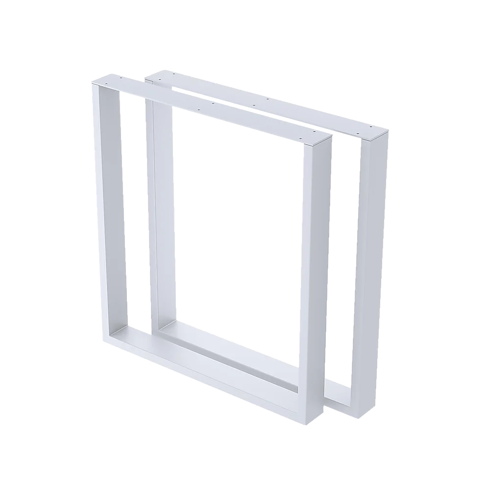 Square-Shaped Table Bench Desk Legs Retro Industrial Design Fully Welded - White