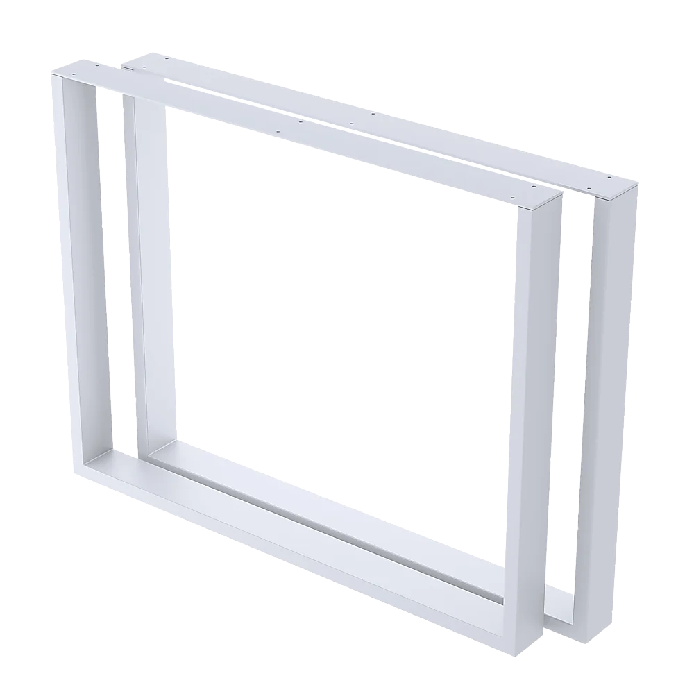 Rectangular-Shaped Table Bench Desk Legs Retro Industrial Design Fully Welded - White