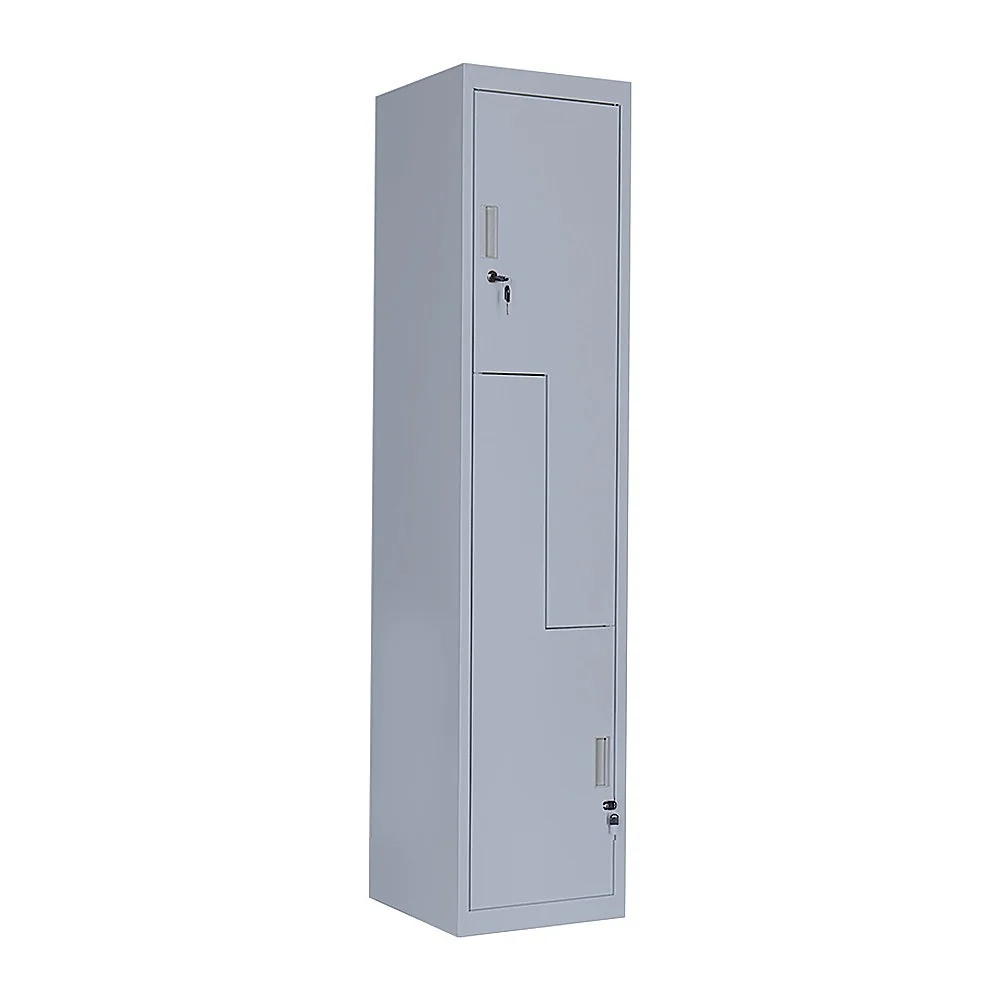 Grey Two-Door L-shaped Office Gym Shed Storage Lockers