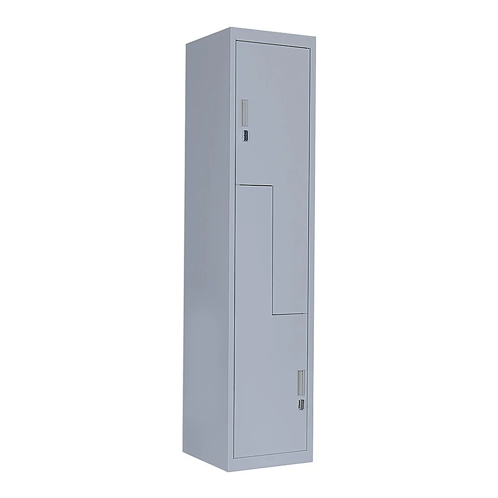 Grey Two-Door L-shaped Office Gym Shed Storage Lockers