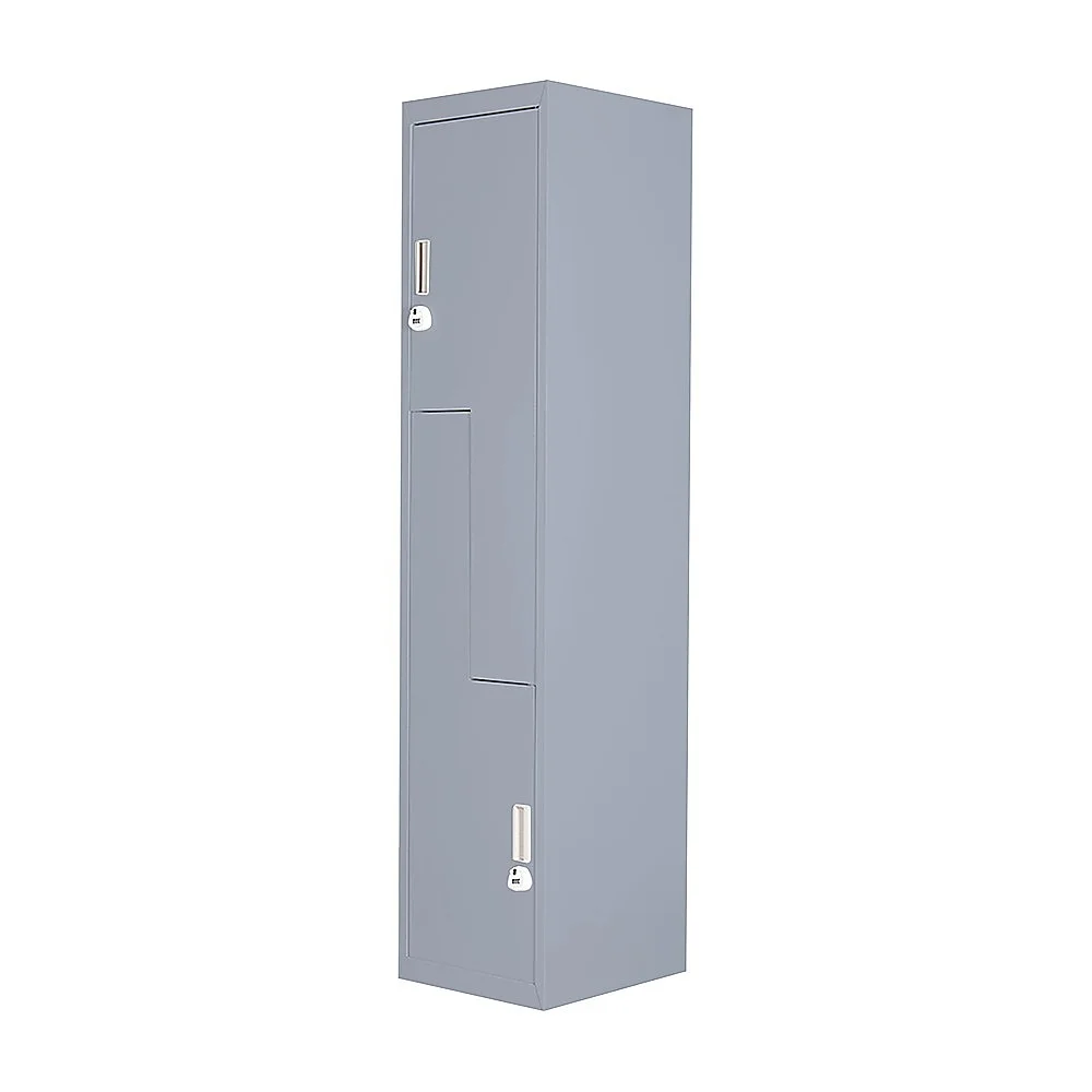 Grey Two-Door L-shaped Office Gym Shed Storage Lockers