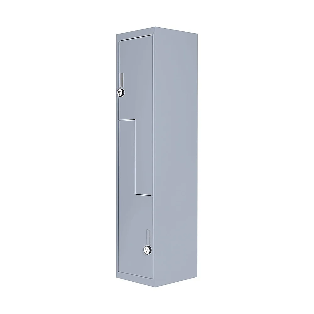 Grey Two-Door L-shaped Office Gym Shed Storage Lockers