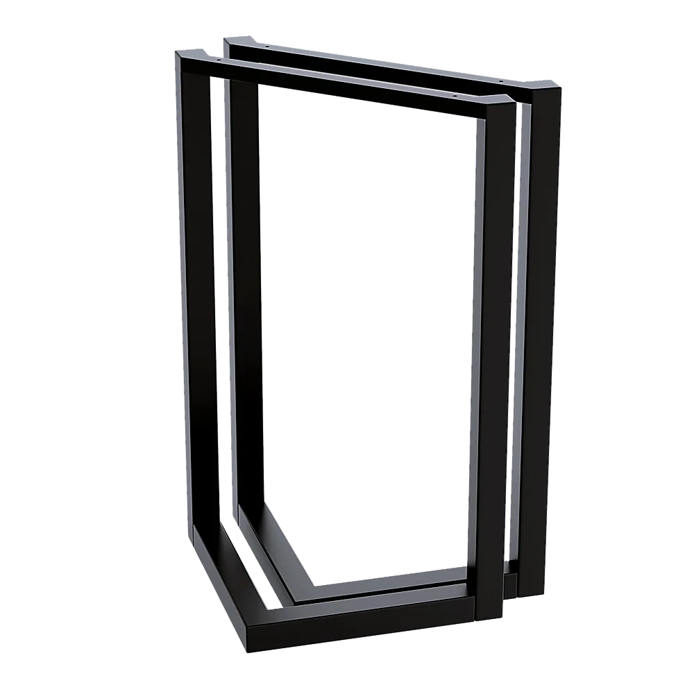 V Shaped Table Bench Desk Legs Retro Industrial Design Fully Welded - Black