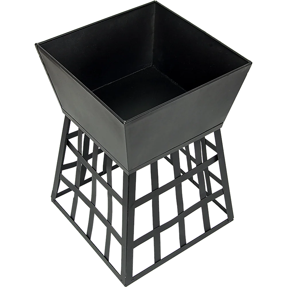 Black Fire Pit Square Log Patio Garden Heater Outdoor Table Top BBQ Camping