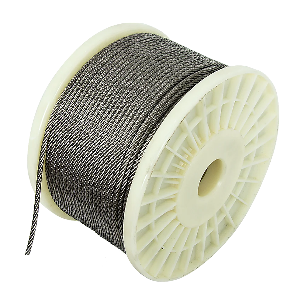 50M 316 Marine Stainless Steel Wire Rope Cable Decking Balustrade Rigging 7x19 4mm
