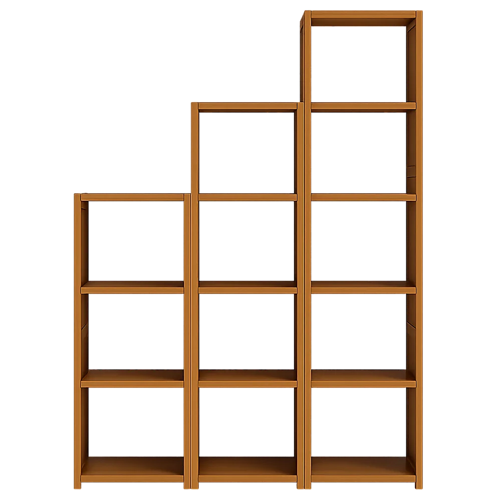3 Piece Bamboo Adjustable Shelf Set – Bookcase Display Storage Rack Stand