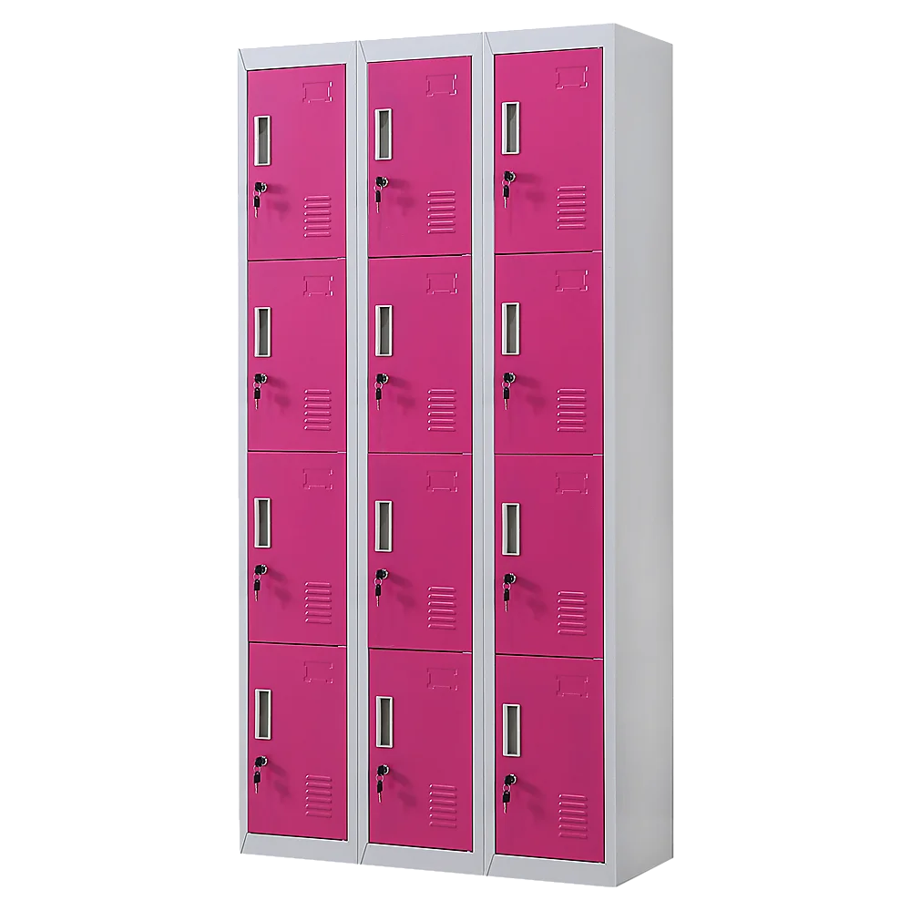 12-Door Locker for Office Gym Shed School Home Storage - Standard Lock with 2 Keys