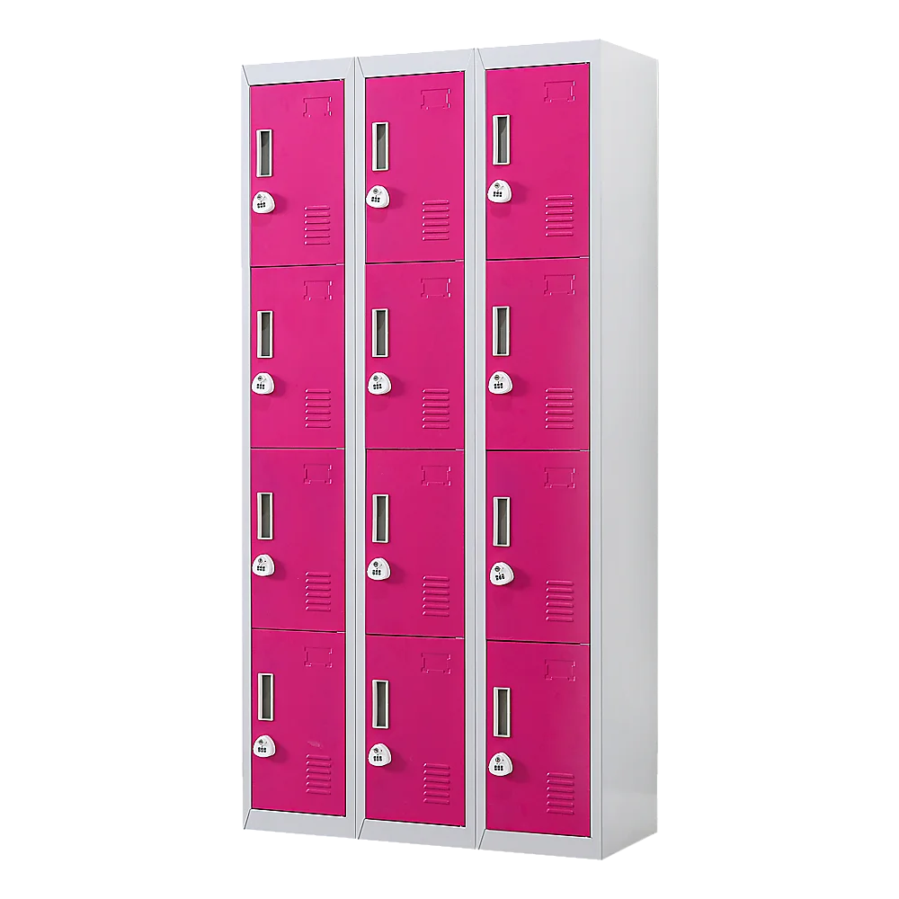 12-Door Locker for Office Gym Shed School Home Storage - 3-Digit Combination Lock